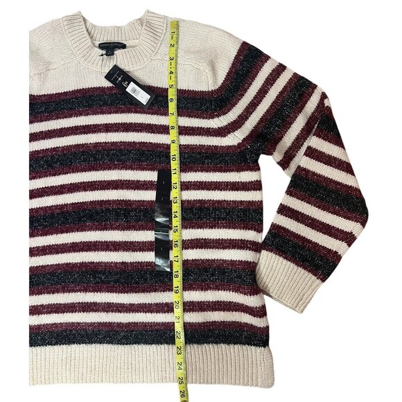 Banana Republic Women sweater pullover Large stripped crew ribbed neck New - Picture 11 of 12